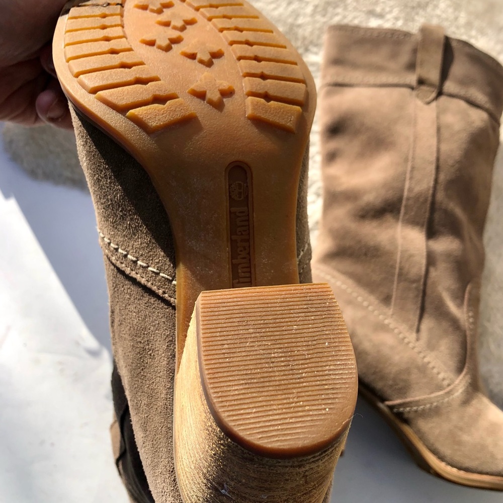 *🎉HP 🎉 Timberland | Earthkeepers Rudston taupe Suede Heeled Boots Size 8 - Picture 16 of 16